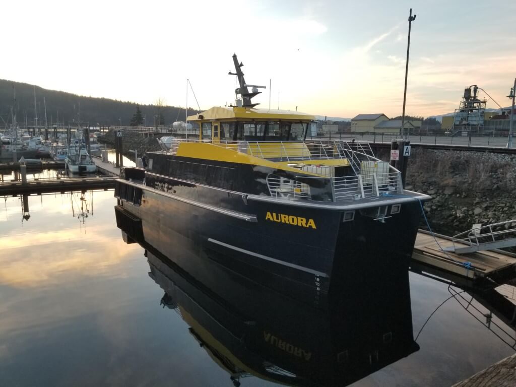 Small passenger ferry at dock near Crofton BC