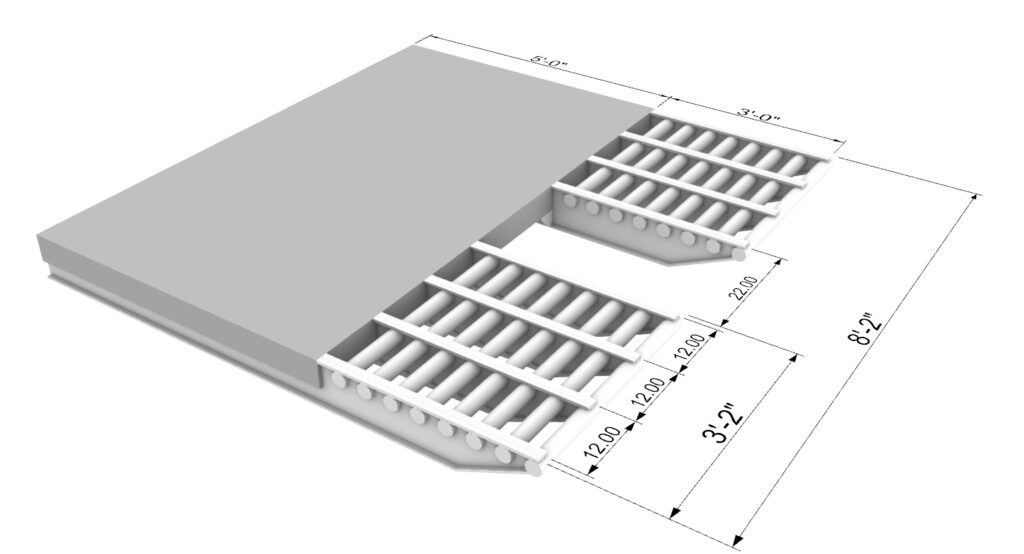 Rhino 3D rendering of a landing craft bow