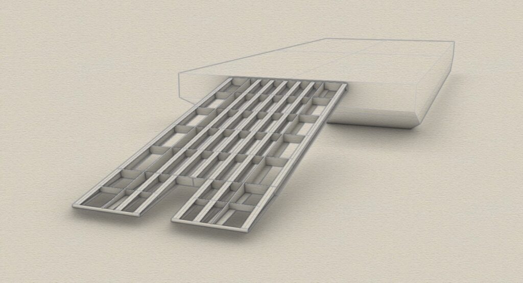 design image of an aluminum barge loading ramp