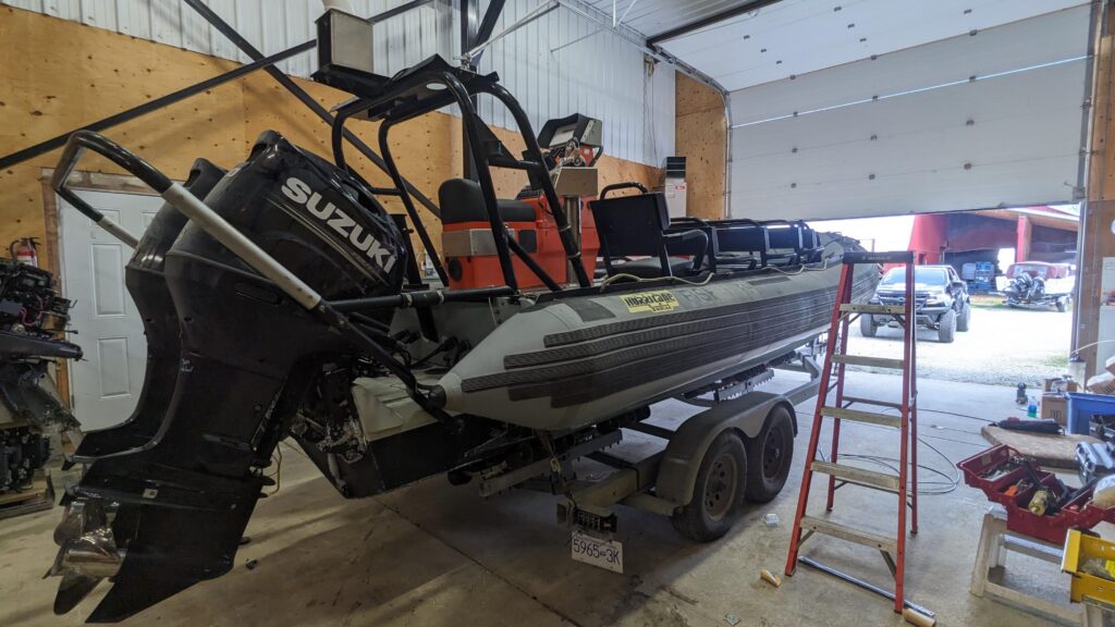 performing an insurance survey on a whale watching boat