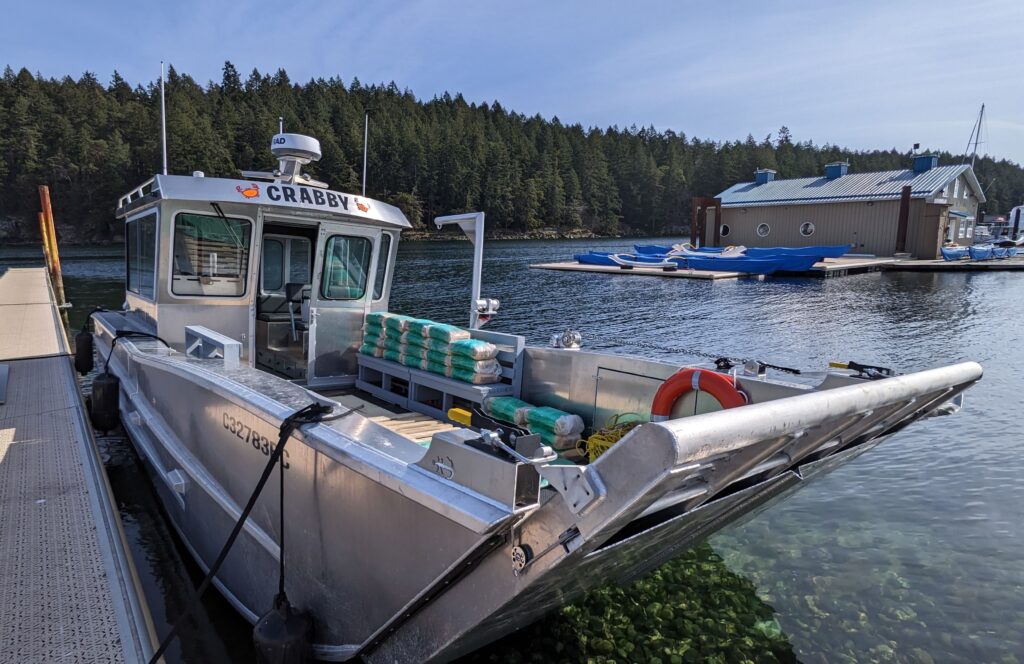 Performing ISO 12217 stability testing on fishing boat