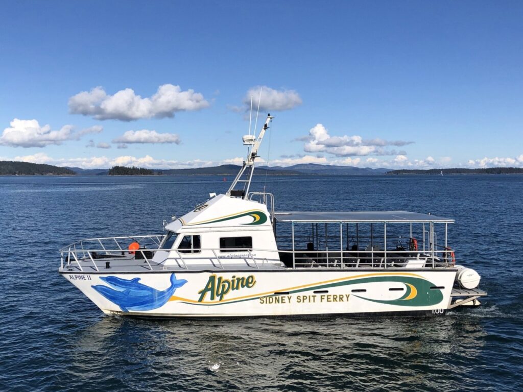 Aluminum passenger ferry in the waters of the Salish Sea