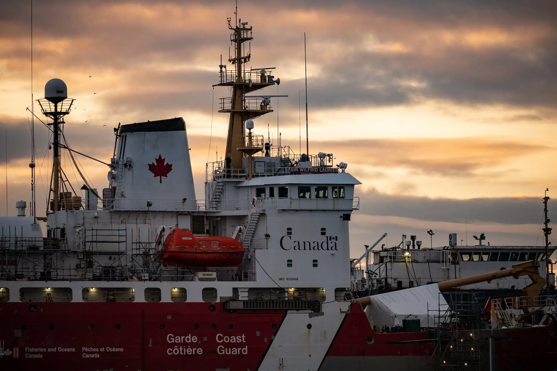 Canadian Coast Guard ship off the coast of British Columbia